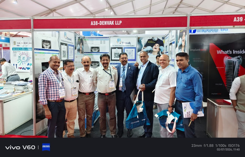 Denvak team and dental professionals at booth A38, 76th IDC Mangalore